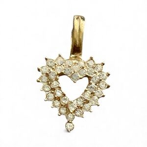 Vintage Roman Crystal Heart Pendant